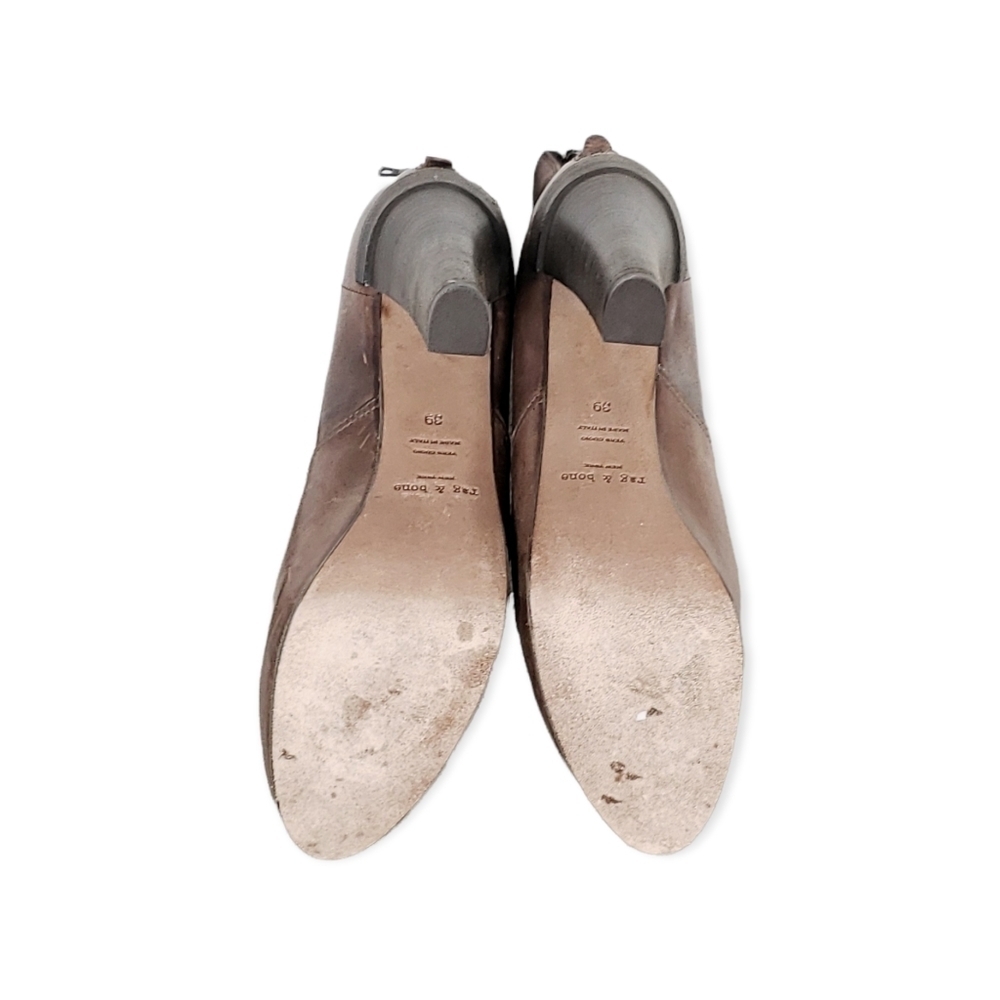 Rag & Bone Leather Back zip stacked heel boot size 39 - Picture 3 of 9